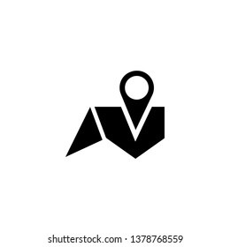 Map icon - Location pin with map sign - vector