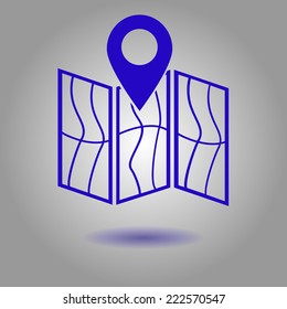 Map icon. Location simbol.