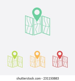 Map icon. Location simbol.