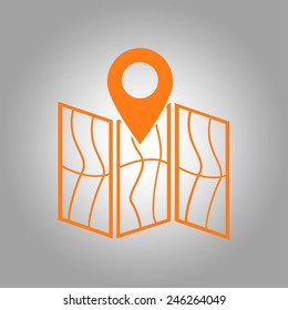 Map icon. Location simbol.