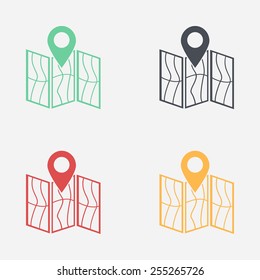 Map icon. Location simbol.