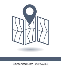 Map icon. Location simbol.