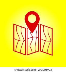 Map icon. Location simbol.