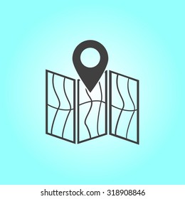 Map icon. Location simbol.