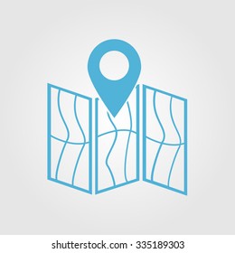 Map icon. Location simbol.