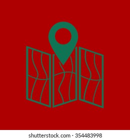 Map icon. Location simbol.