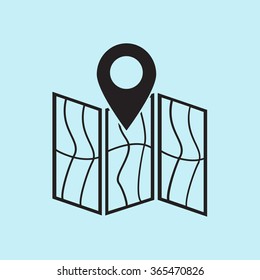 Map icon. Location simbol.