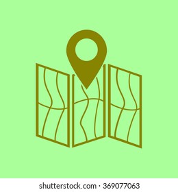 Map icon. Location simbol.
