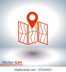 Map icon. Location simbol.