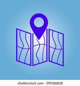 Map icon. Location simbol.