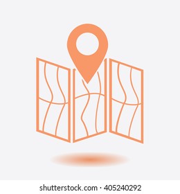 Map icon. Location simbol.