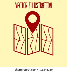 Map icon. Location simbol.