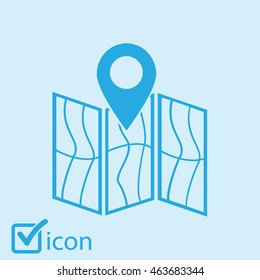 Map icon. Location simbol.
