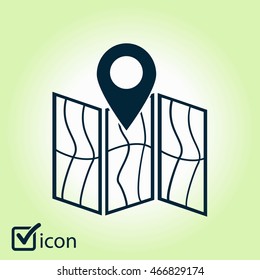 Map icon. Location simbol.