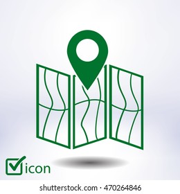 Map icon. Location simbol.