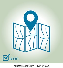 Map icon. Location simbol.