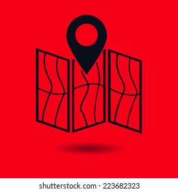 Map icon. Location symbol.
