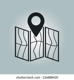 Map icon. Location symbol.