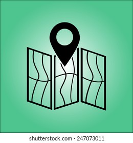Map icon. Location symbol.