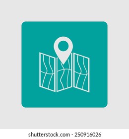 Map icon. Location symbol.