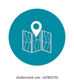 Map icon. Location symbol.
