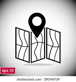 Map icon. Location symbol.