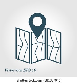 Map icon. Location symbol.