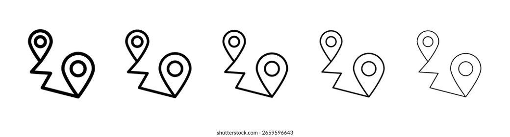 Icono de mapa o estilo negro del contorno de la ilustración del logotipo