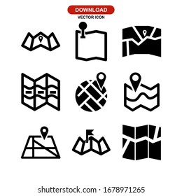 map icon or logo isolated sign symbol vector illustration - Collection of high quality black style vector icons
