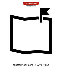 icono de mapa o logotipo símbolo de signo aislado ilustración vectorial - iconos vectoriales de estilo negro de alta calidad
