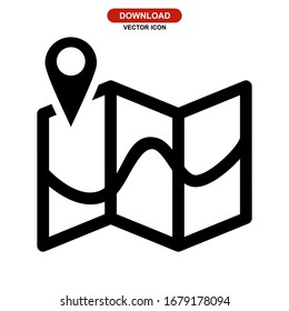 Kartensymbol oder Logo einzeln auf Zeichen Vektorillustration Illustration - hochwertige Vektorsymbole mit schwarzem Hintergrund
