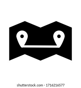 icono de mapa o logotipo símbolo de signo aislado ilustración vectorial - iconos vectoriales de estilo negro de alta calidad
