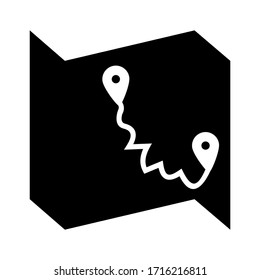 icono de mapa o logotipo símbolo de signo aislado ilustración vectorial - iconos vectoriales de estilo negro de alta calidad
