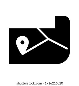 icono de mapa o logotipo símbolo de signo aislado ilustración vectorial - iconos vectoriales de estilo negro de alta calidad
