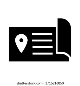 icono de mapa o logotipo símbolo de signo aislado ilustración vectorial - iconos vectoriales de estilo negro de alta calidad
