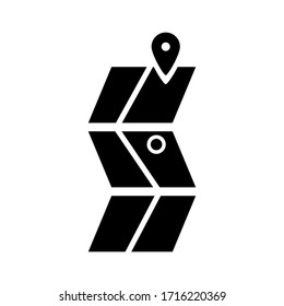 icono de mapa o logotipo símbolo de signo aislado ilustración vectorial - iconos vectoriales de estilo negro de alta calidad
