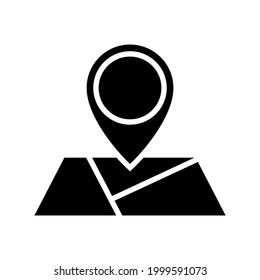 icono de mapa o logotipo símbolo de signo aislado ilustración vectorial - iconos vectoriales de estilo negro de alta calidad

