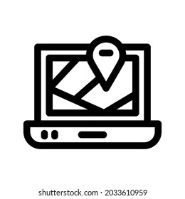 icono de mapa o logotipo símbolo de signo aislado ilustración vectorial - iconos vectoriales de estilo negro de alta calidad
