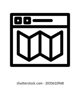 icono de mapa o logotipo símbolo de signo aislado ilustración vectorial - iconos vectoriales de estilo negro de alta calidad
