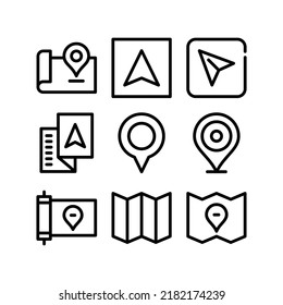 icono de mapa o logotipo símbolo de signo aislado ilustración vectorial - Colección de iconos vectoriales de estilo negro de alta calidad
