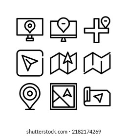 icono de mapa o logotipo símbolo de signo aislado ilustración vectorial - Colección de iconos vectoriales de estilo negro de alta calidad
