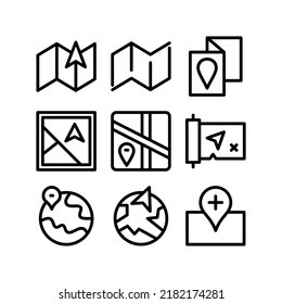 icono de mapa o logotipo símbolo de signo aislado ilustración vectorial - Colección de iconos vectoriales de estilo negro de alta calidad
