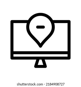 icono de mapa o logotipo símbolo de signo aislado ilustración vectorial - iconos vectoriales de estilo negro de alta calidad
