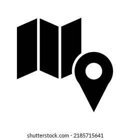 icono de mapa o logotipo símbolo de signo aislado ilustración vectorial - iconos vectoriales de estilo negro de alta calidad
