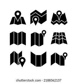 Kartensymbol oder Logo einzeln auf Zeichen, Vektorgrafik - Sammlung von hochwertigen Vektorsymbol in schwarzem Stil
