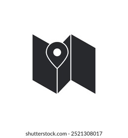 Icono de mapa. marcadores de mapa. Plantilla de símbolos de mapa de papel para Ilustración vectorial de logotipos de colección de gráficos y Diseños web