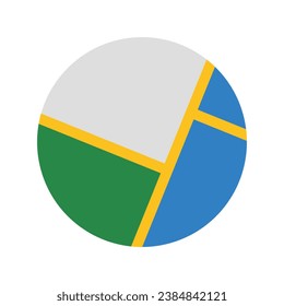map icon on the application interface display. User interface icon symbol of map. Flag of the Republic of Mauritius on round icon. Vector illustration.