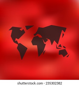 map icon on blurred background