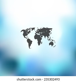 map icon on blurred background