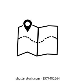 Map icon on eps 10 with a white background